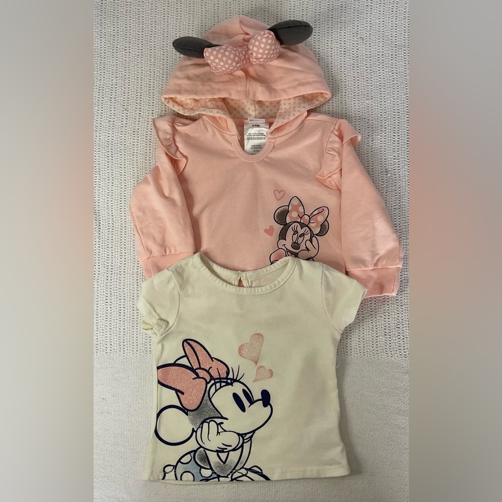 Bundle Disney Pink and Cream Sweatshirts with Minnie Mouse